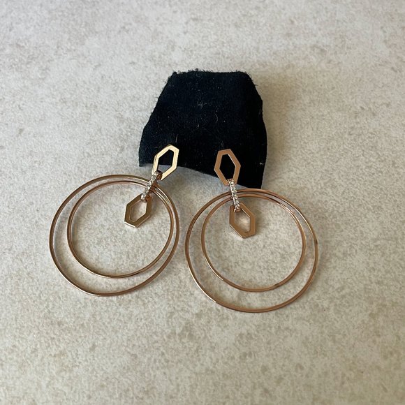 Luv AJ Rose Gold Hoop Earrings - Picture 1 of 5